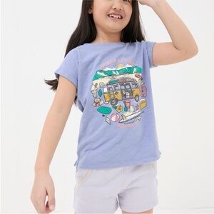 Fat Face Blue Short Sleeve Tee with Retro Graphic